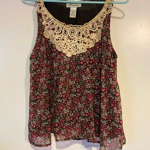 Floral and lace blouse